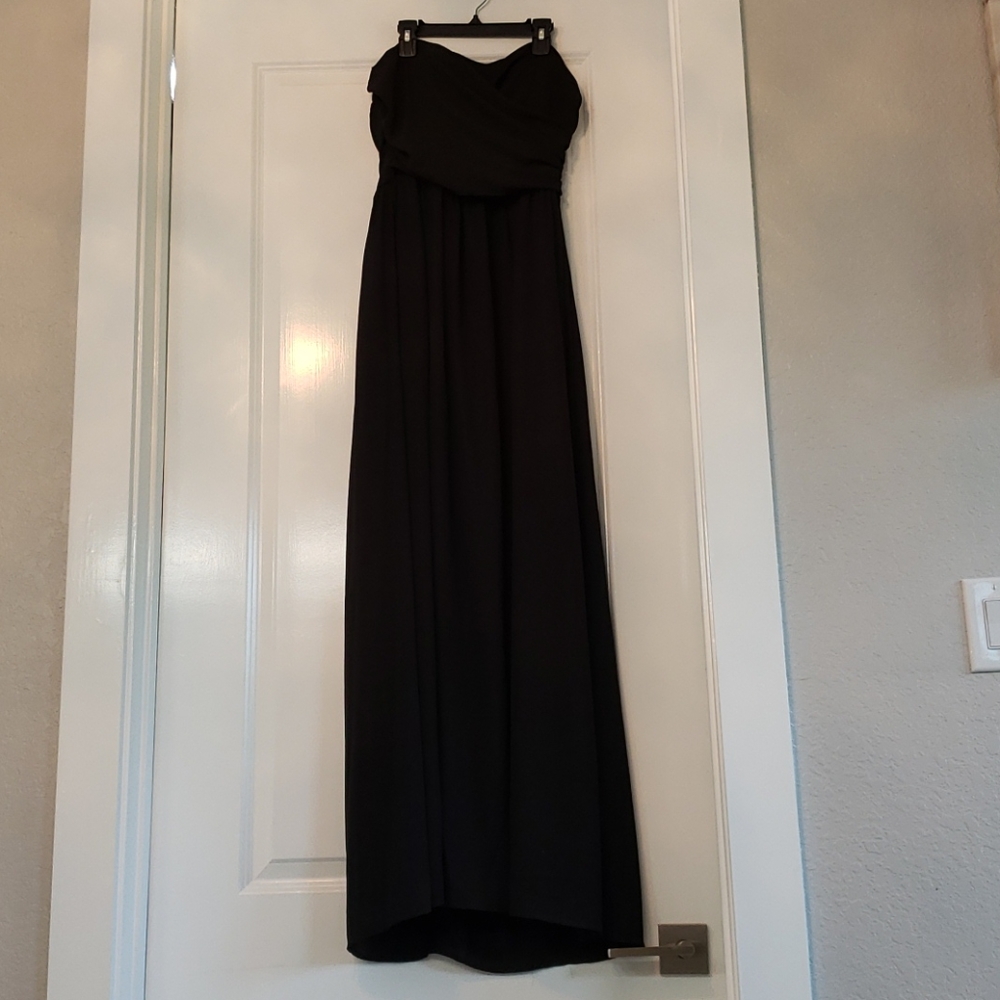 Black sweet heart neck strapless maxi dress